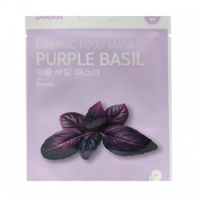 Lanskin Тканевая маска для лица с базиликом Organic Food Mask Purple Basil, 21 г