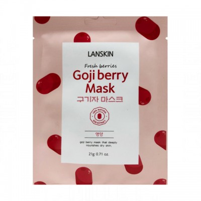 Lanskin Тканевая маска для лица с ягодами годжи Fresh Berries Goji Berry Mask, 21 г