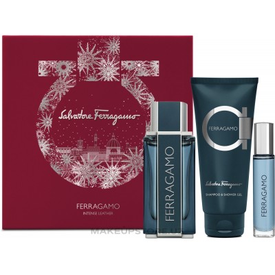 Salvatore Ferragamo Intense Leather набор(100ml edp+10ml edp+100 g/d)