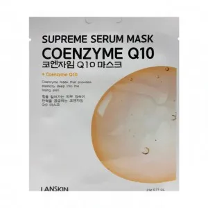 Lanskin Тканевая маска для лица с коэнзимом Q10 Supreme Serum Mask Coenzyme Q10, 21 г
