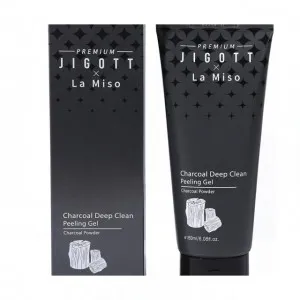 Premium Jigott&La Miso Глубоко очищающий отшелушивающий гель с углем