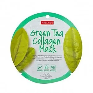 Purederm Тканевая маска для лица Зеленый чай и Коллаген Green Tea Collagen Mask, 18 г